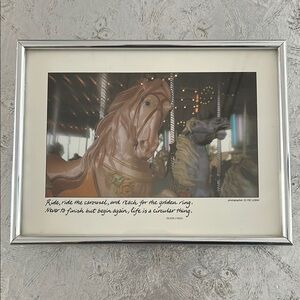 Silver Framed Carousel Horse Art Print by Photographer Elyse Lewin